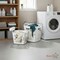 Basicwise Set of 2 Plastic Laundry Baskets with Handles Large & Small Ventilated Hampers for Clothes Storage & Organization Lightweight Stackable Bins for Bedroom Bathroom Dorm and Washing Area